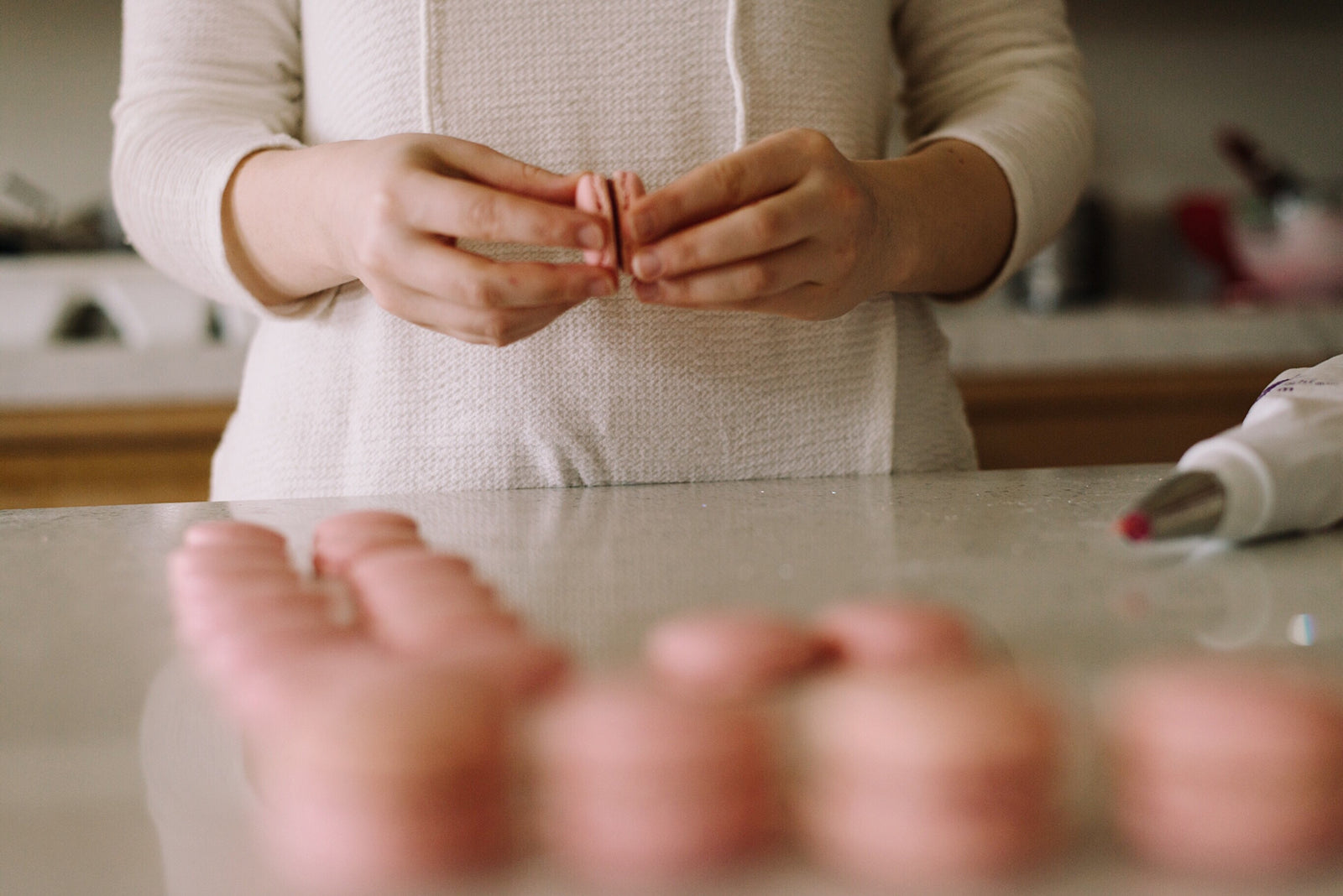 Macarons with forest raspberries, lemon and pistachios-2